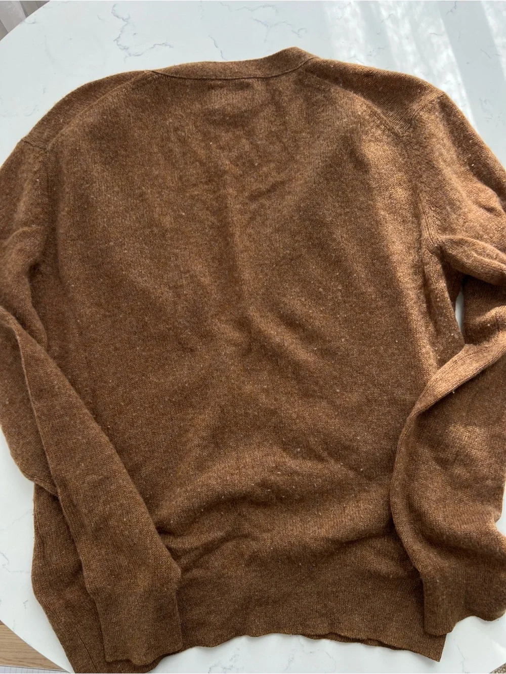 KHAITE Brown 100% cashmere Button-Front V-Neck Cardigan - Picture 3 of 5